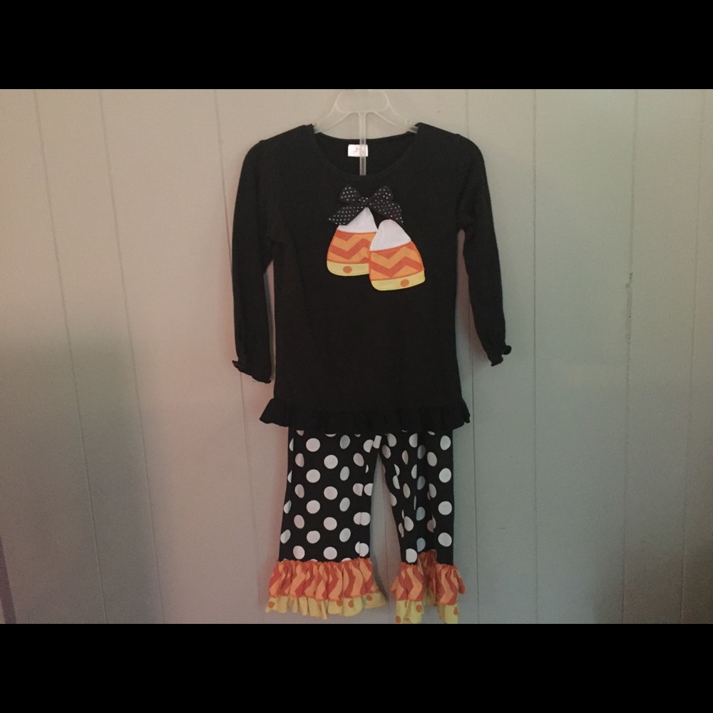 Candy corn ruffle outfit